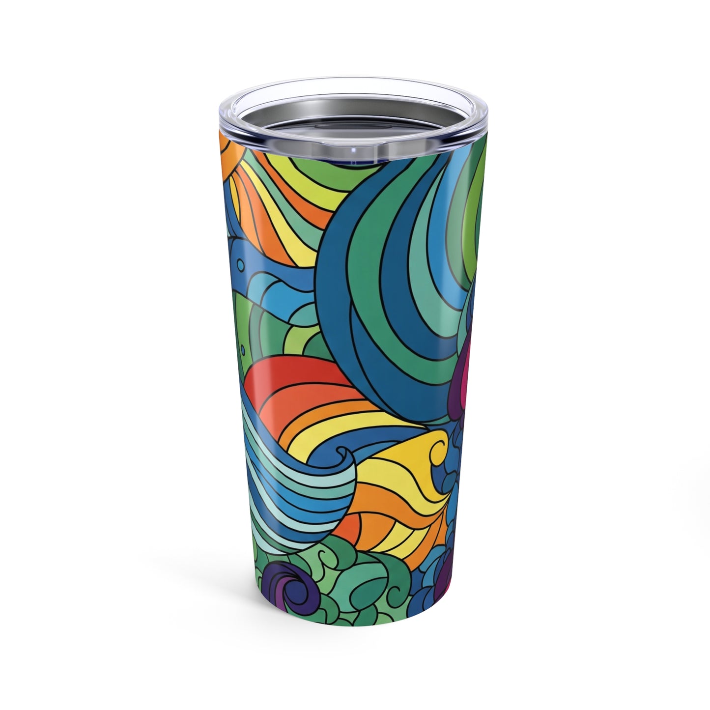 20 Oz Stainless Steel Travel Mug With Double Wall Vacuum Insulation Spill Resistant Thermal Printed Coffee Cup