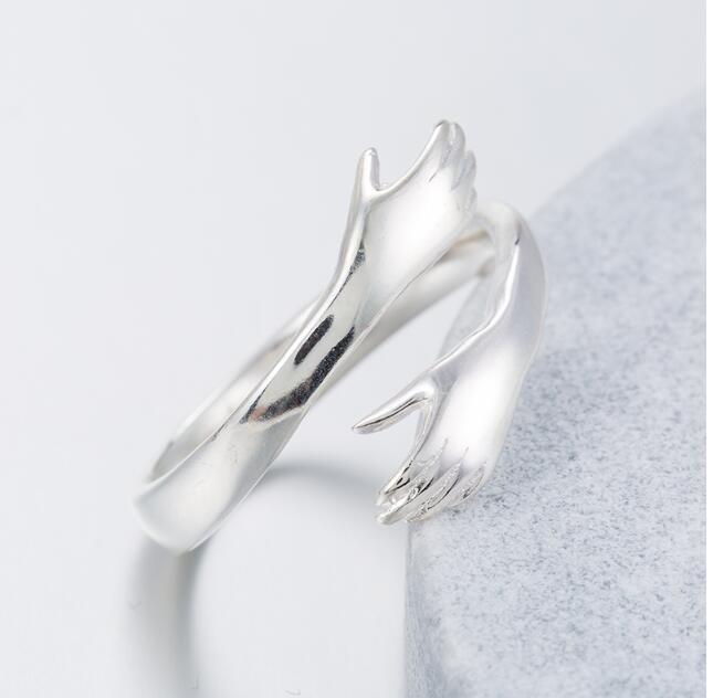 Vintage Hug Ring Eco Friendly White Copper Lightweight Thin Band For Women And Men Ideal Everyday Jewelry Gift