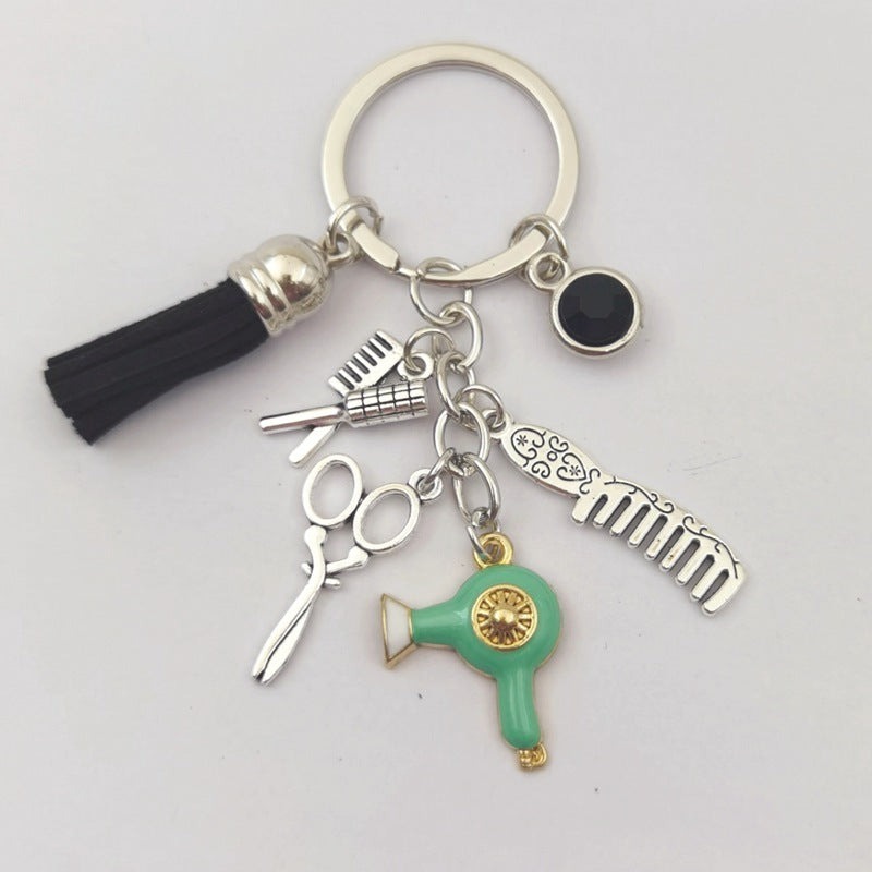 Mini Tassel Diamond Accent Keychain Zinc Alloy Construction For Keys And Bags Versatile Everyday Accessory Kit