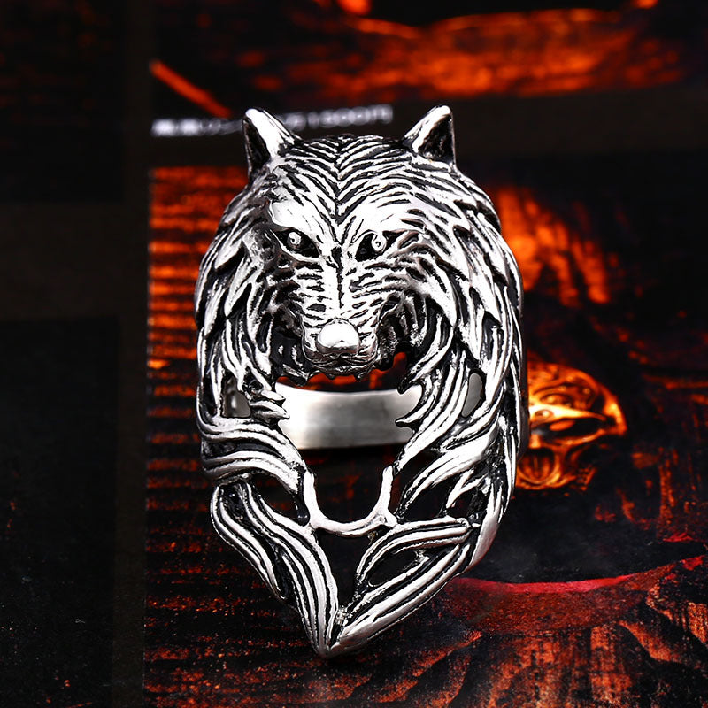 Men's Stainless Steel Ring Animal Shape Punk Fashion Party Ring All Compatible Metal Ring Customized Item Type Rings