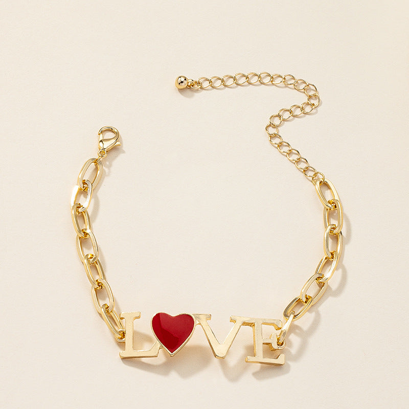 Womens Letter Bracelet Alloy Chain Electroplated Adjustable Jewelry For Street Photography Accessories Europe Style