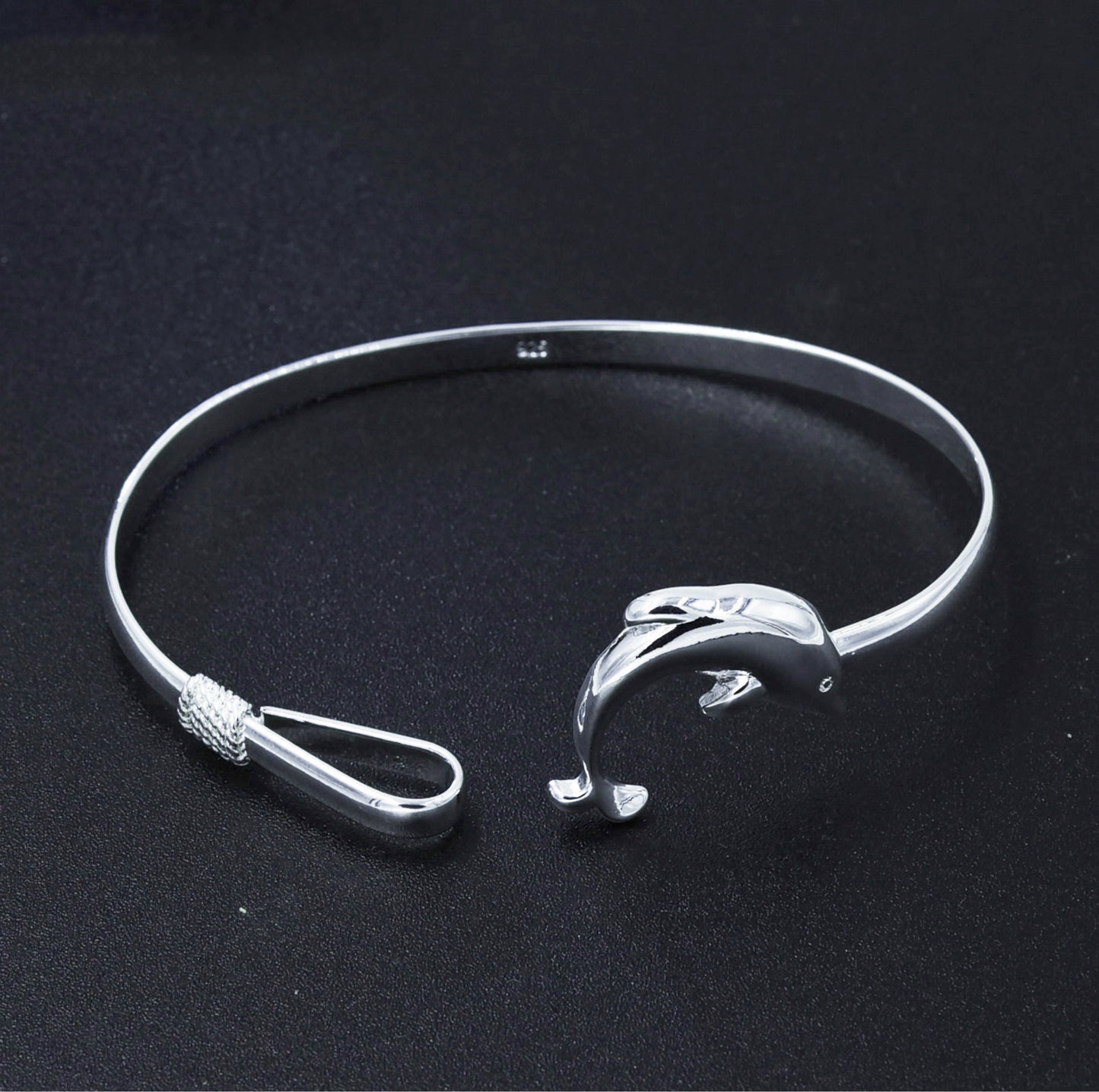 Unisex Silver Dolphin Bracelet Adjustable Zodiac Jewelry Korean Alloy Electroplated Wedding Birthday Korean Style