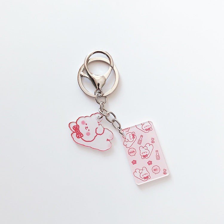 Earphone Protective Sleeve With Hanging Chain And Keychain Bear Dog Bunny Design Film Deluxe Style Fresh Style