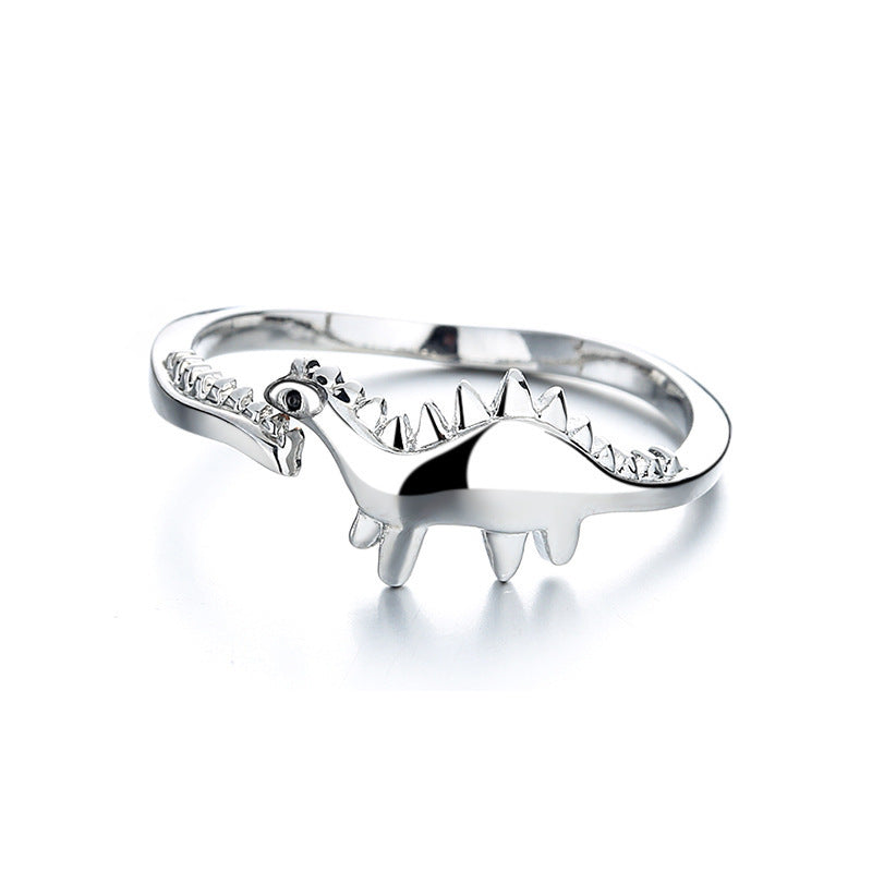 Womens Adjustable Dinosaur Ring Alloy Stegosaurus Tyrannosaurus Triceratops Long Neck Dragon For Women Jewelry