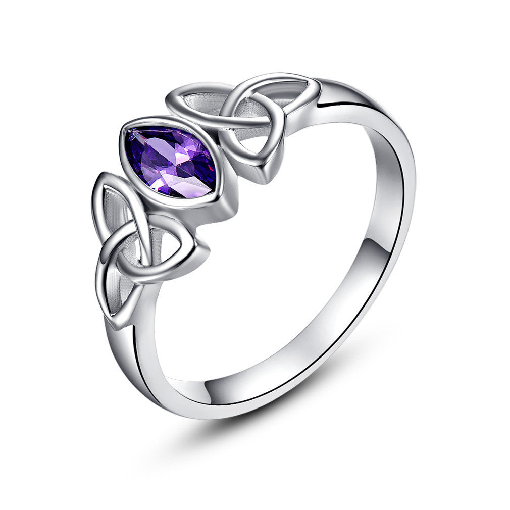 Diamond Shaped Ring Platinum Plated Copper Band White Gold Emerald Zircon Stones Fashion Jewelry Elegant Gift