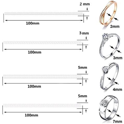 Ring Size Adjuster Set For Loose Rings With Polishing Cloth Durable Plastic 4 Pieces 3.82 Inch Easy To Use Fit