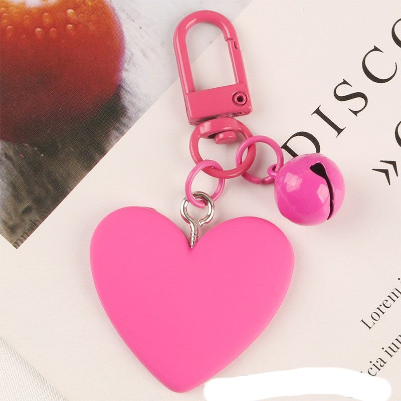 Resin Love Key Ring Colorful Heart Pendant Metal Hanger Hanging Ornament Accessory for Keys and Bags Vivid Art