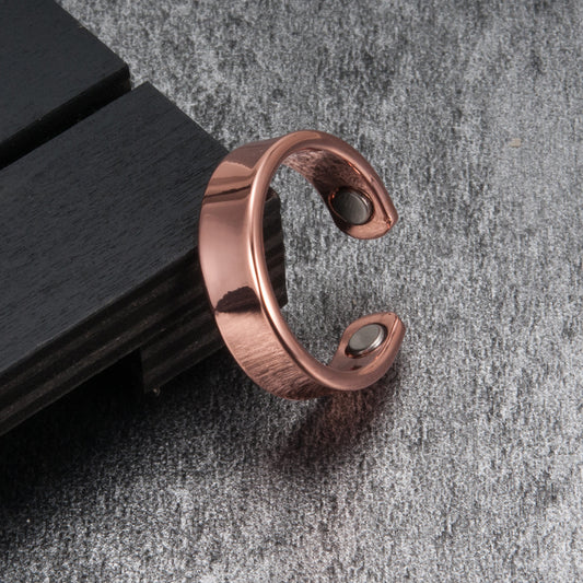 Vintage Magnetic Copper Ring Unisex Adjustable Opening Fashion Style Color Black Magnets Magnets 2 Color Black
