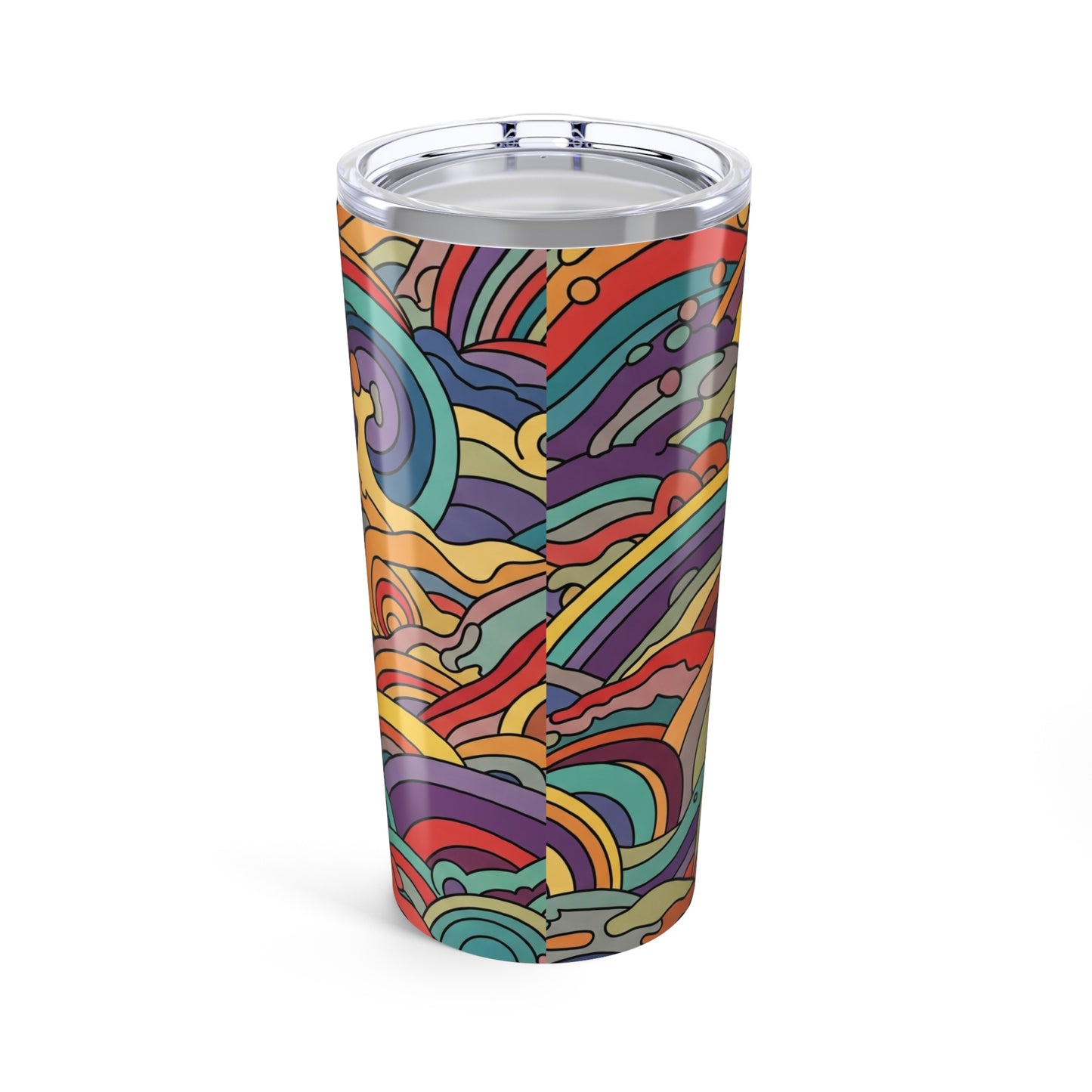 20oz Stainless Steel Travel Mug With Double Wall Insulation Spill Resistant Printed Design For Hot And Cold