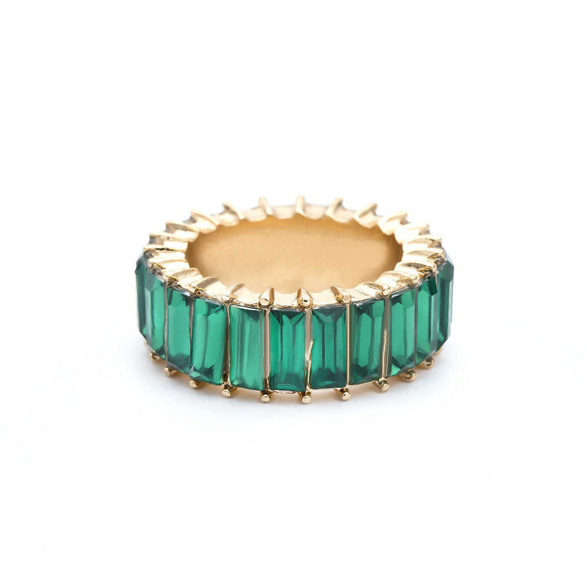 Womens Geometric Alloy Ring Sparkling Square Zircon Inlay Electroplated Finish Fashion Jewelry Ring ForYou Her