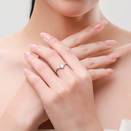 Womens Ring 925 Sterling Silver Gold Plated Band Inlaid Gemstones Diamond Thin Ring Wedding Jewelry With Delicate Shine