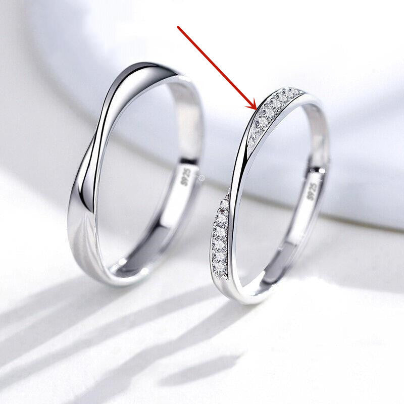 Couple Copper Rings Set With Pearl Shell Starry Sky Design Meteor Shower Saturnian Diamond Rings For Men Women
