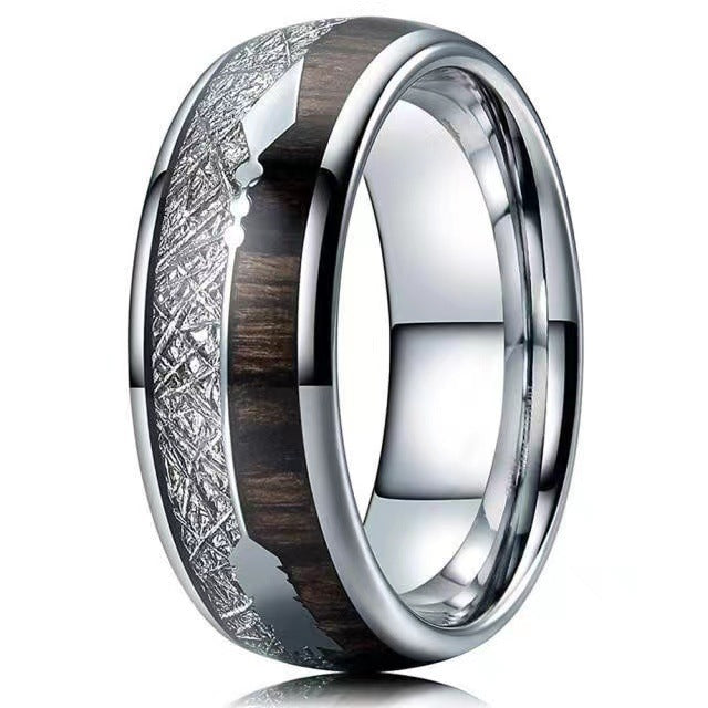 Handmade Titanium Steel Ring With Velvet Black Sandalwood Inlay For Men And Women Fashionable Bands Size 5 6 7