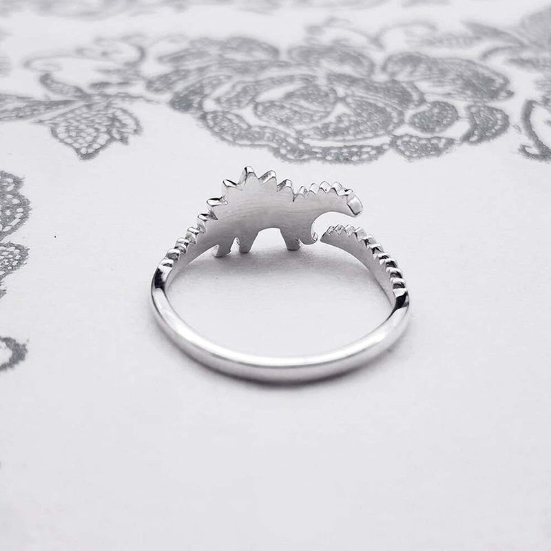 Adjustable Alloy Dinosaur Ring Set Tyrannosaurus And Stegosaurus Open Rings Fashion Jewelry Gift For Women Lovers