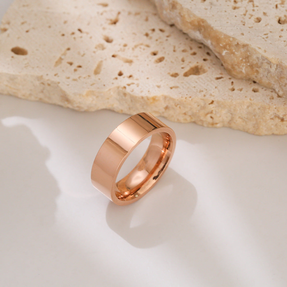 Stainless Steel Unisex Geometric Ring Korean Style Metal Band For Men And Women Fashion Jewelry Durable Everyday Wear