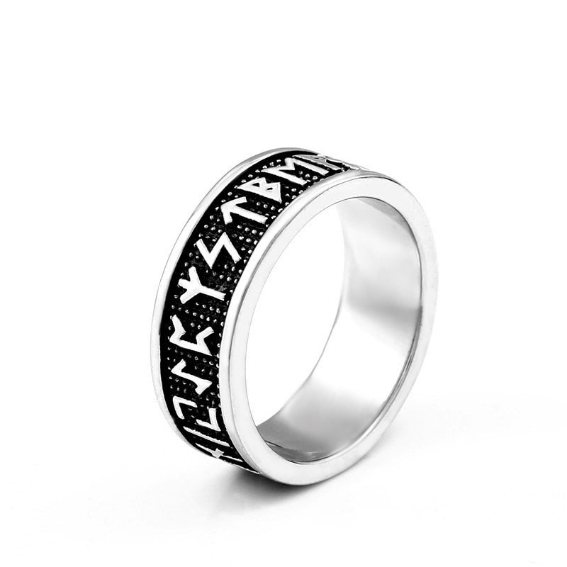 Mens Stainless Steel Ring Retro Bold Polished Durable Fashion Jewelry Accessory European Timeless Design Style