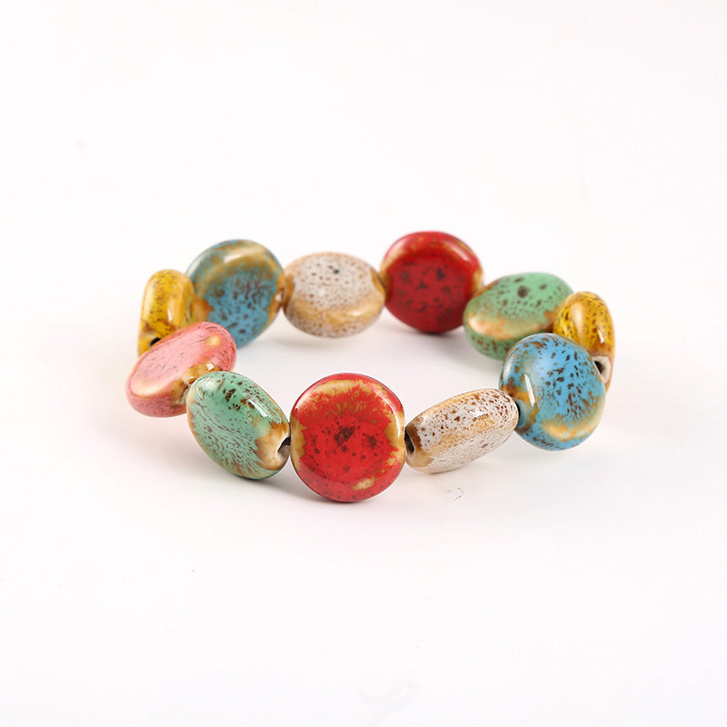 Unisex Glass Bracelet Water Drop Bead Plum Blossom Design