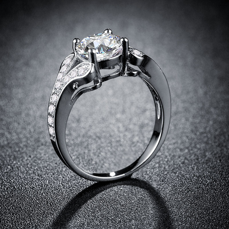 Womens Fashion Personality Ring Copper Plated Silver High Quality Silver White Sturdy Elegant Everyday Jewelry