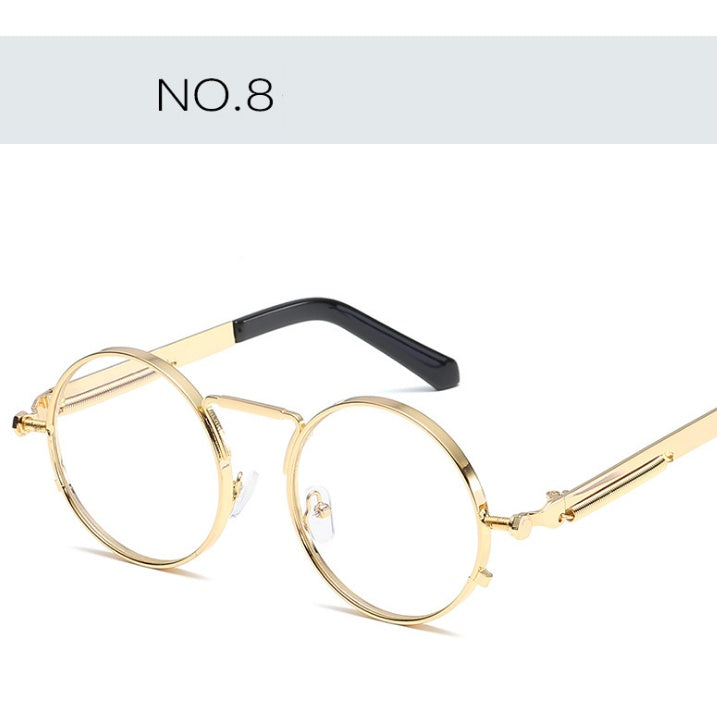 Round Sunglasses For Men Women UV400 Anti Reflective Mirror Lenses Metal Frame Outdoor Eyewear Trendy A Modern