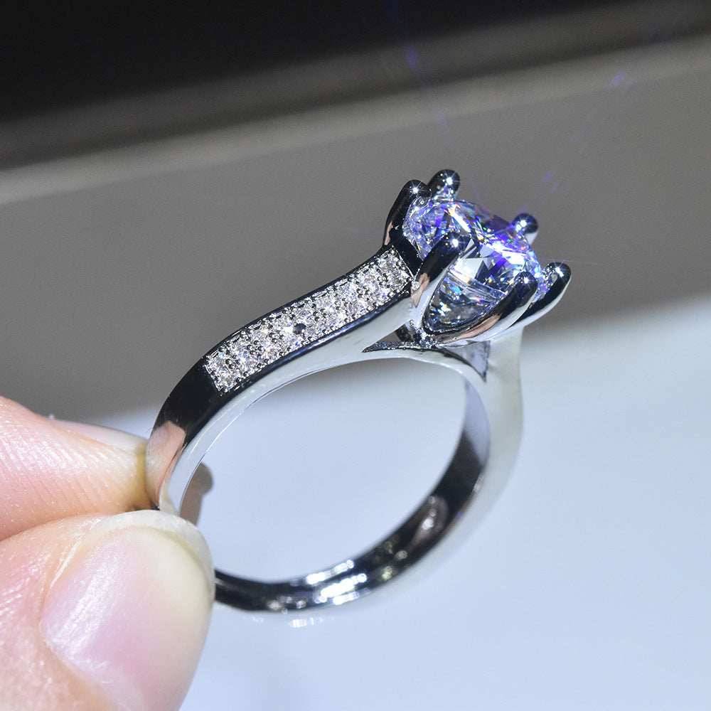 Women Adjustable Geometric Copper Ring With Sterling Silver Inlay And Simulated Diamond Accent Jewelry Gift Gem