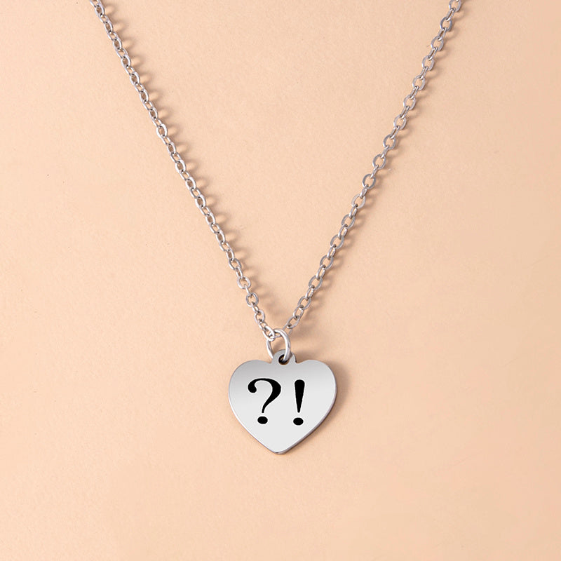 Womens Heart Pendant Necklace Stainless Steel Silver Tone Fashion Jewelry Heart Charm With O Chain Length 42cm