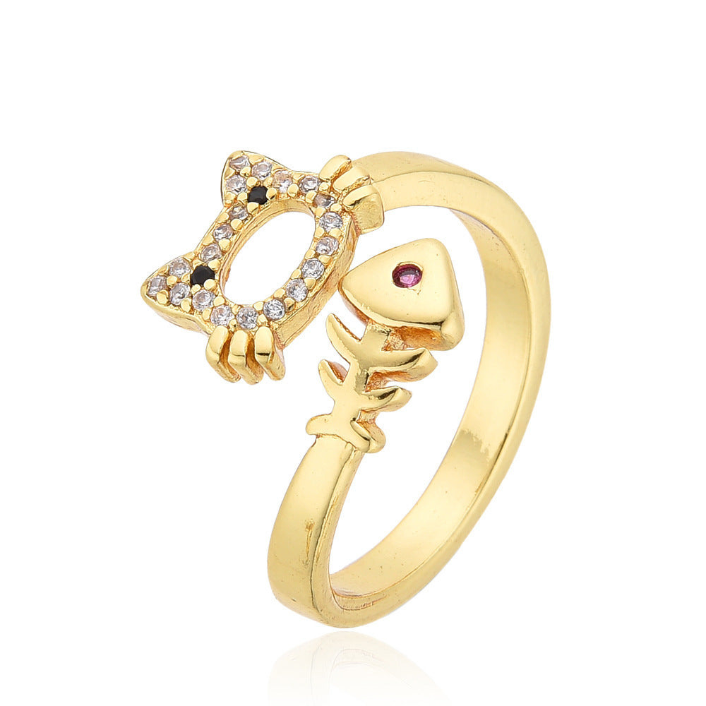 Womens Heart Shaped Copper Ring With Inlaid Zircon Geometric Electroplated Fashion Ring Daily Wear For Everyday Chic