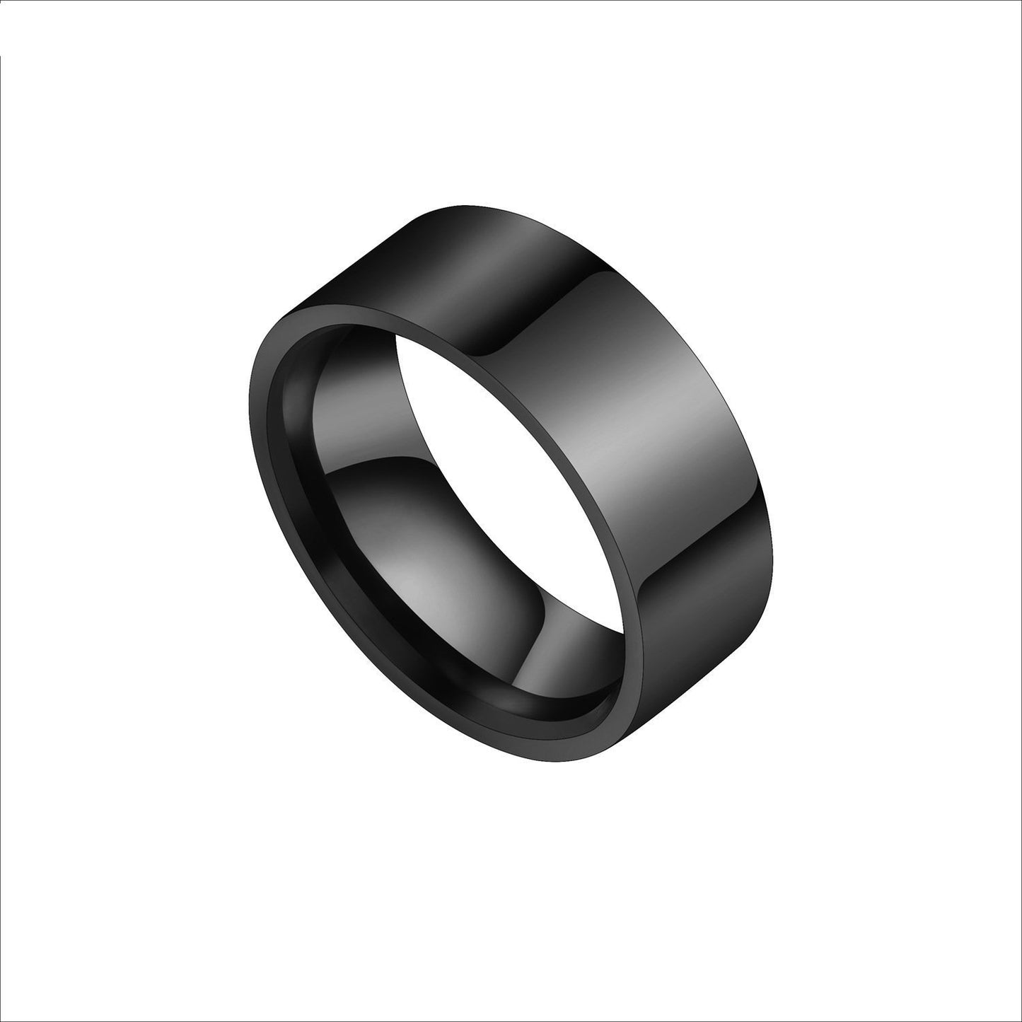 Stainless Steel Ring Flat Design Durable Everyday Wear Unisex