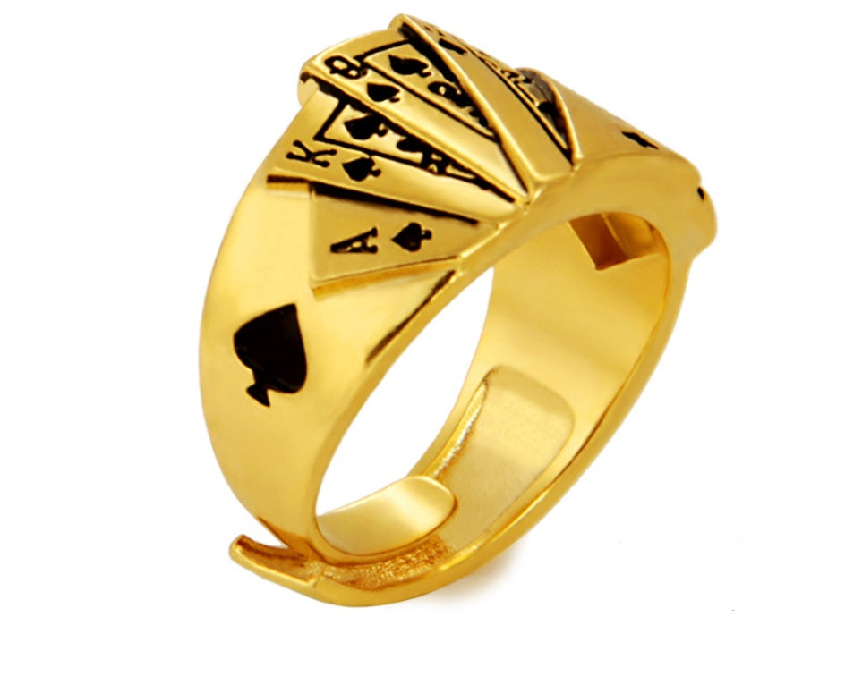 Unisex 24K Gold Plated Ring Diamond Shape Adjustable Opening Ethnic Inspired Brass Jewelry Men Women Shine Lux