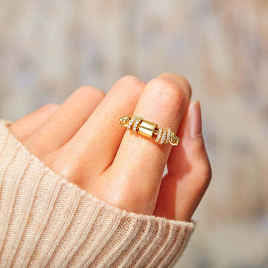 Copper Zircon Rotatable Ring With Geometric Design Electroplated Finish For Women Sizes 6 7 8 9 10 With Zircon Gems