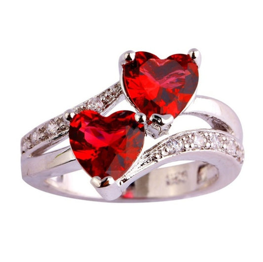 Heart Cut Gemstone Silver Ring Elegant Dazzling Design For Everyday Wear And Special Occasions With Timeless Sparkle