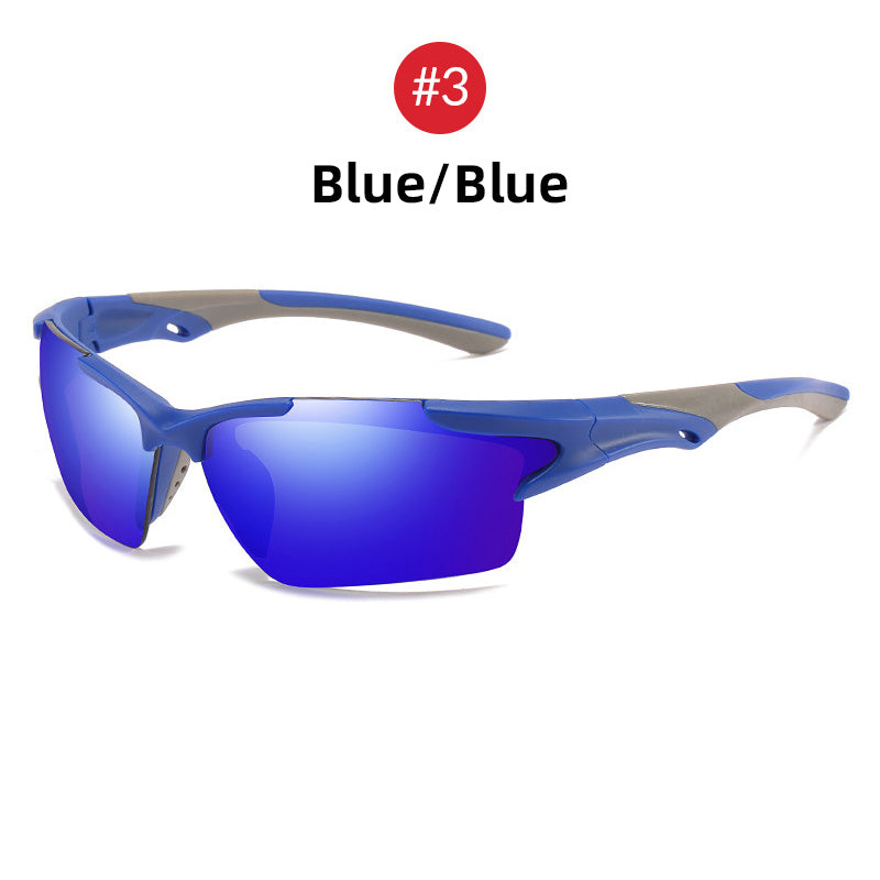 Mens Polarized Sports Sunglasses UV400 Protection Strong Frame PC Lens Driving Glasses Fishing Glasses For Big