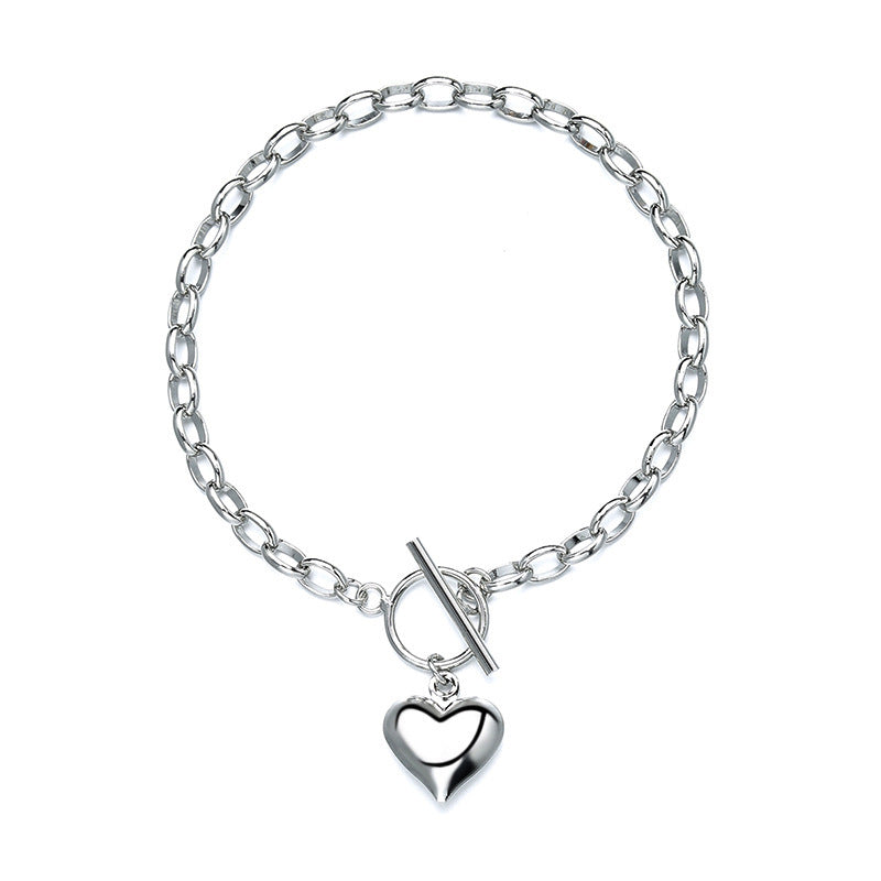 Womens Heart Shape Copper Bracelet Chain Jewelry Electroplated Gift For Travel Korean Fashion Style Travel Tips