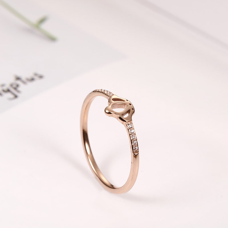 Crown openwork diamond ring