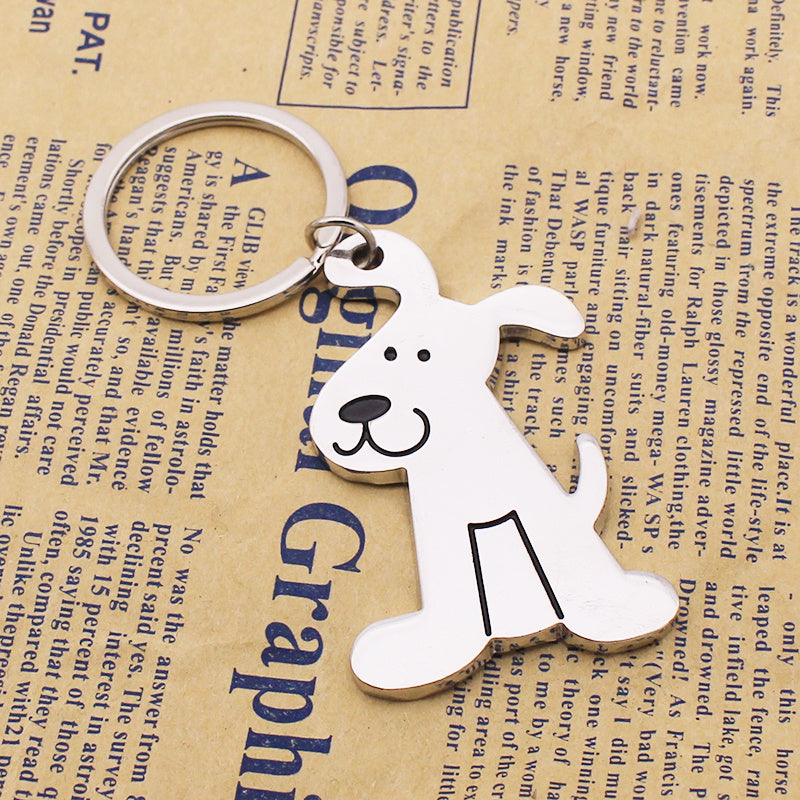 Dog Keychain For Pet Lovers Smooth Zinc Alloy Key Ring Creative Design Gift Dog Owners Creative Classification