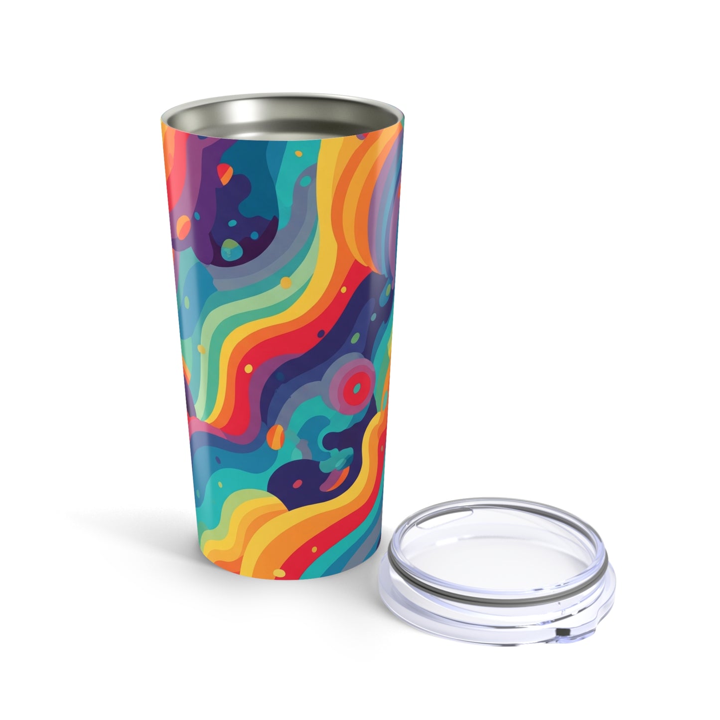 20oz Stainless Steel Tumbler with Double Wall Vacuum Insulation Spill Resistant Printed for Hot and Cold Drinks