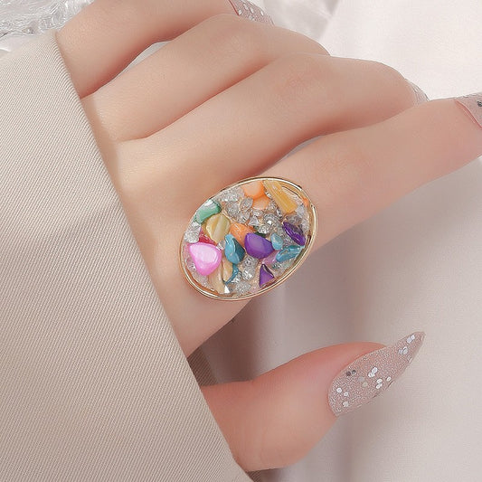 Womens Geometric Ring With Ornamental Stone Accent Crystal