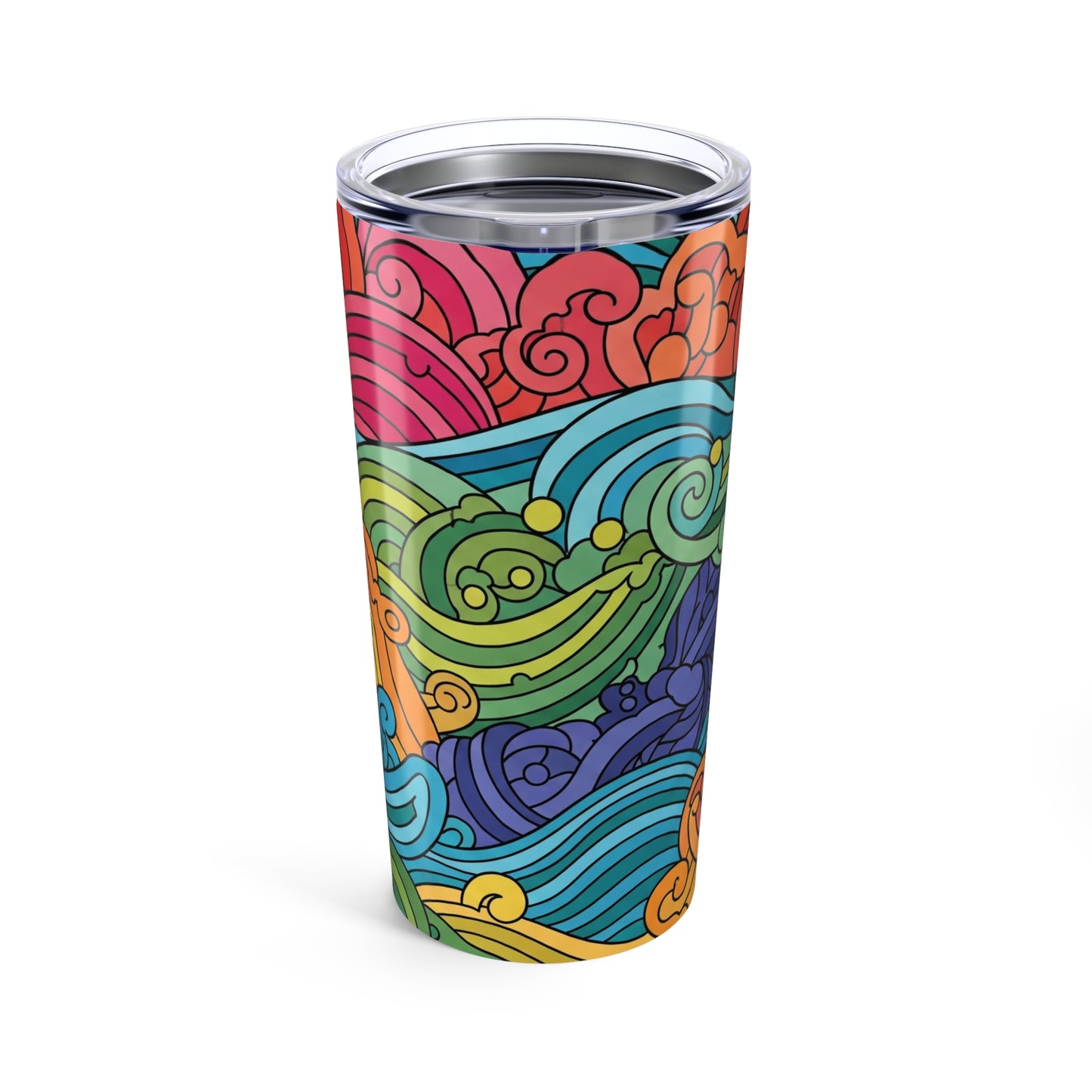 20oz Stainless Steel Tumbler With Printed Pattern Double Wall Insulation Spill Resistant Travel Mug Dishwasher Safe