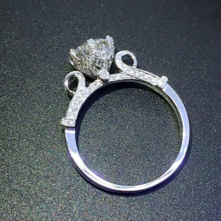 Womens One Carat Round Cut Cubic Zirconia Ring S925 Silver