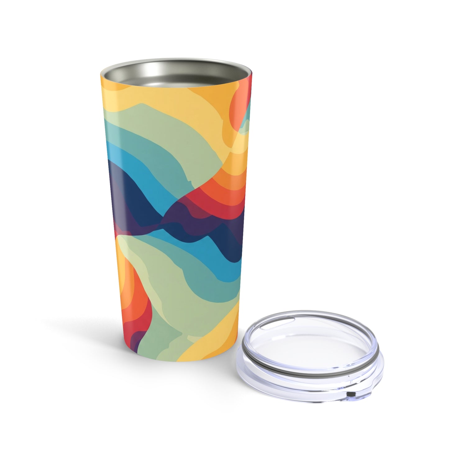 20oz Stainless Steel Printed Travel Mug Double Wall Vacuum Insulated Spill Resistant Durable Beverage Container