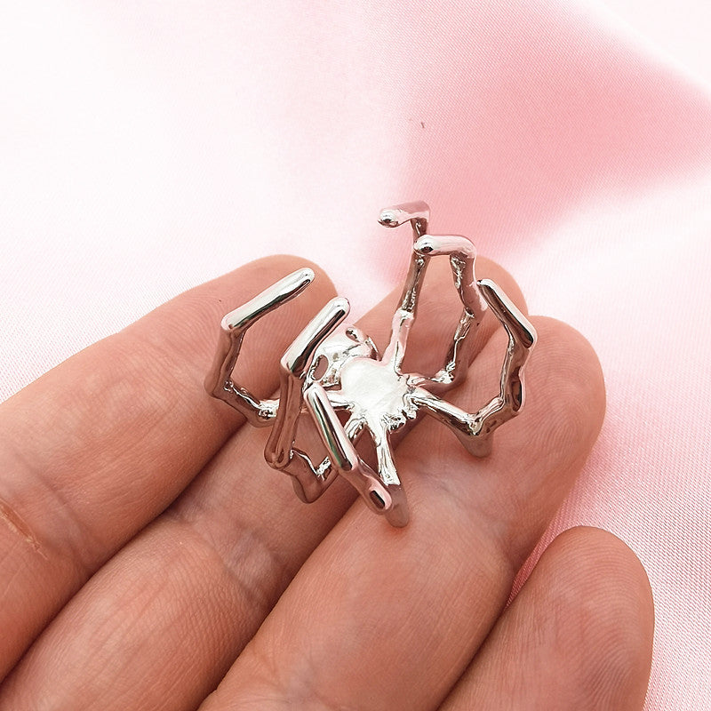 Gothic Spider Ring for Women and Men Adjustable Punk Vintage Copper Electroplated Statement Jewelry Bold Accent