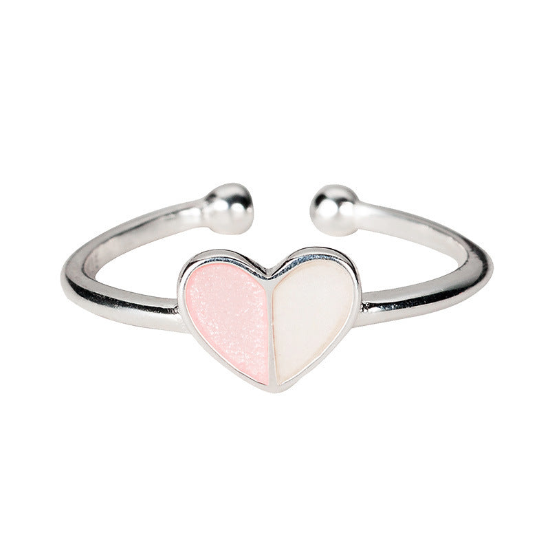 Womens 925 Sterling Silver Heart Ring Sweet Cute Design For Index Finger Red Blue Pink Ideal Everyday Wear For Women
