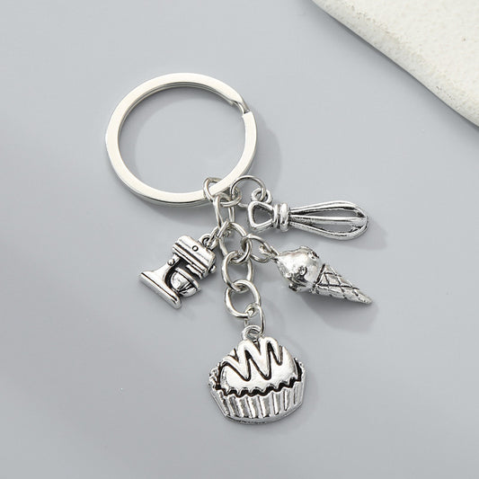 Zinc Alloy Key Ring Cake Dessert Cola Ornament For Keys Bags And Car Decoration Gift Keychains And Accessories