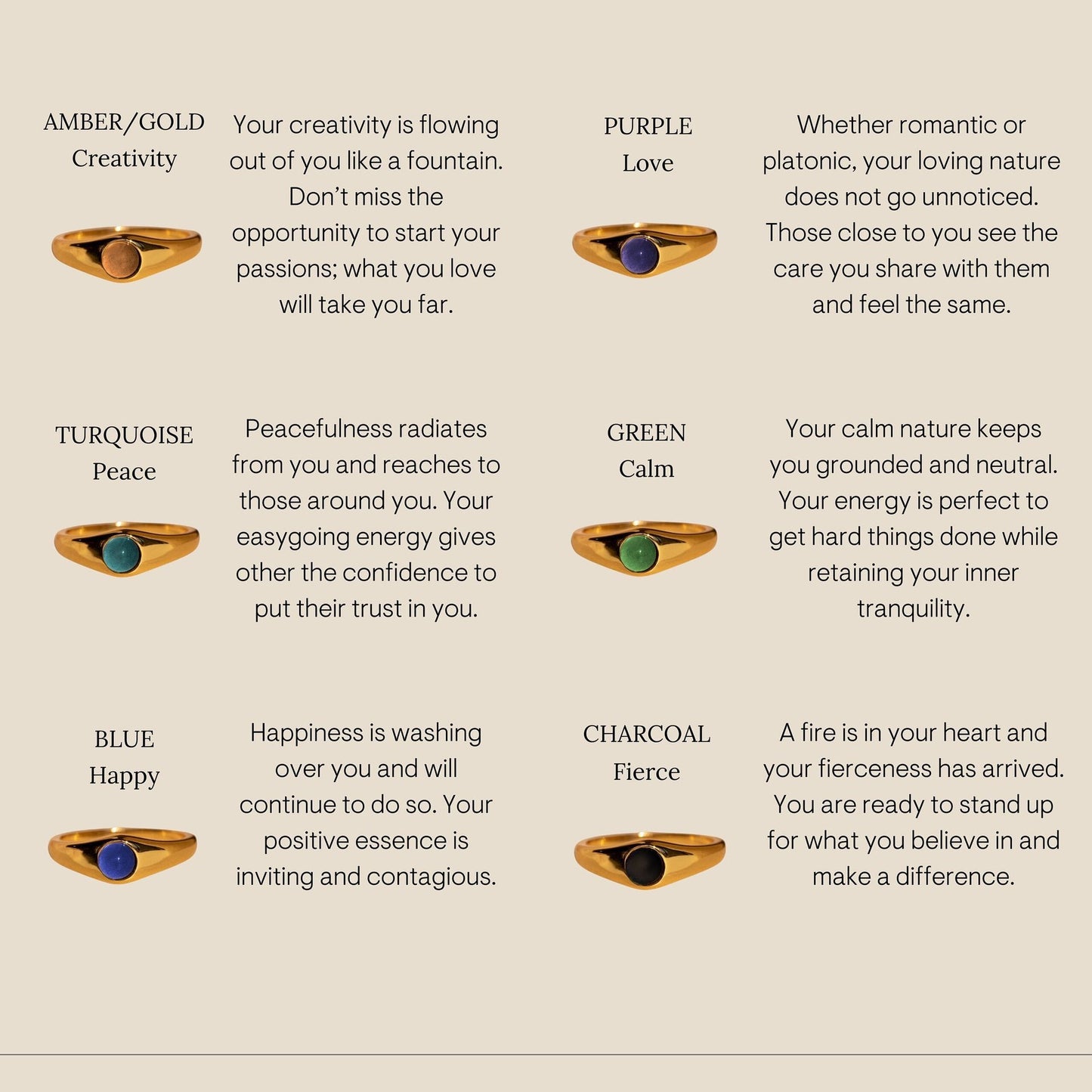 Womens Natural Stone Gradient Adjustable Ring Titanium Steel 18K Gold Vacuum Plated Geometric Fashion Jewelry Gift