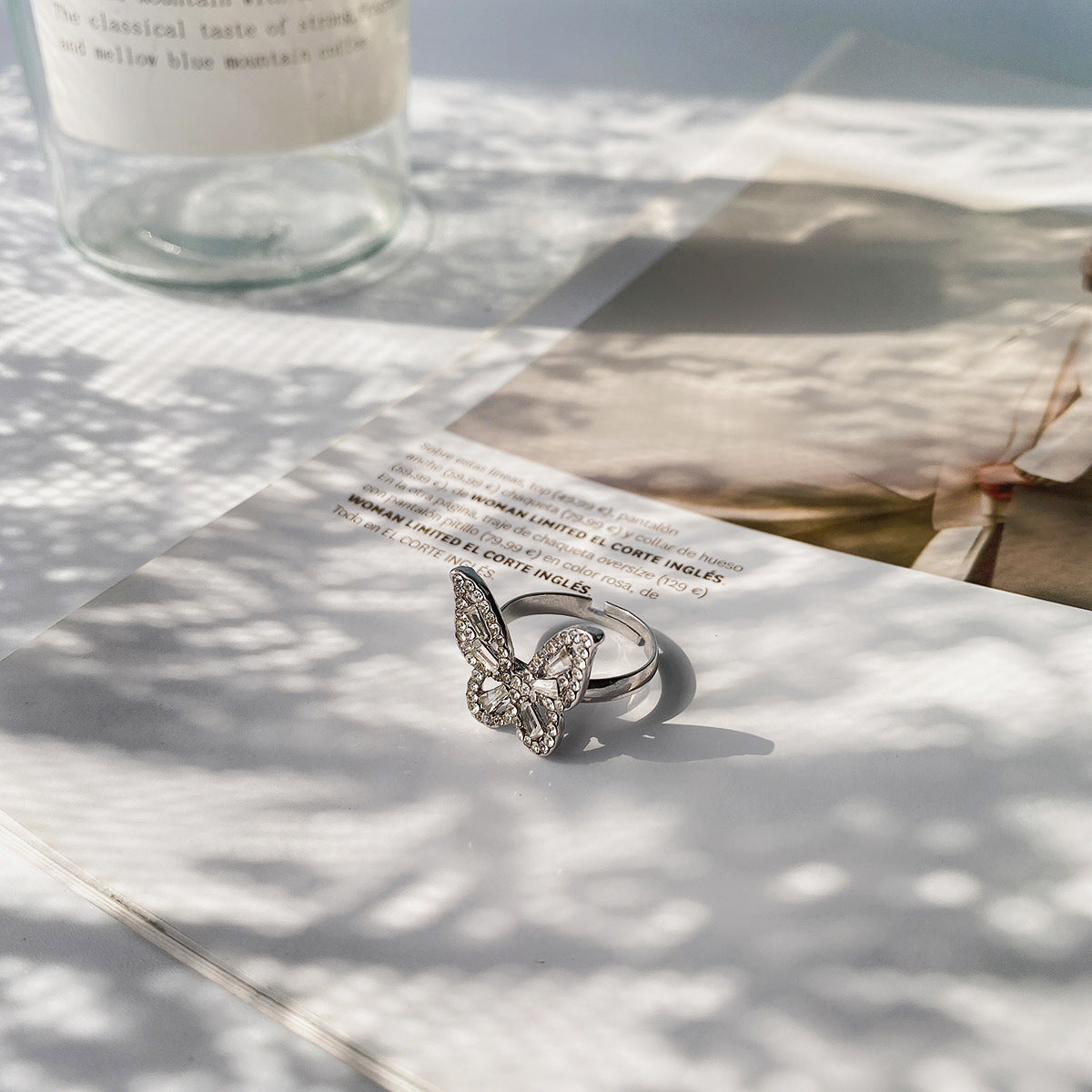 Womens Butterfly Ring Korean Design Lightweight Alloy Gift