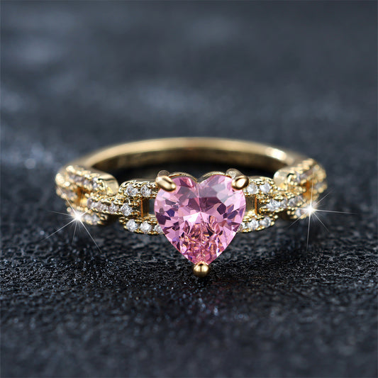 Heart Shaped Love Ring Copper Electroplated Jewelry For Women Simple Elegant Durable Accessory For Women Gifts