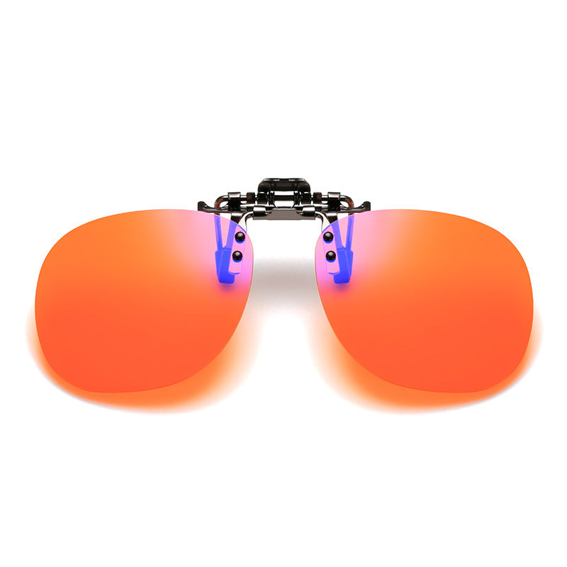 Clip On Anti Blue Light Glasses Metal Frame PC Lens Radiation Protection Square Toad Eyewear Turn Up Slim Modern