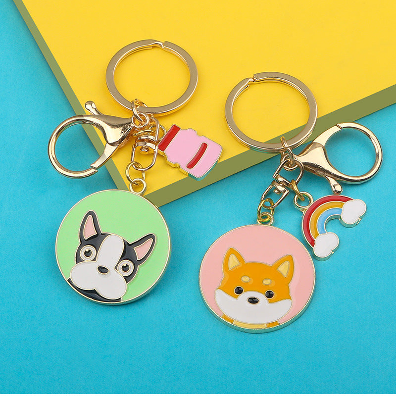 Metal Dog Breed Keychain Set Featuring Shiba Inu Schnauzer Shar Pei Falcon Durable Metal Keychain For Dog Lovers