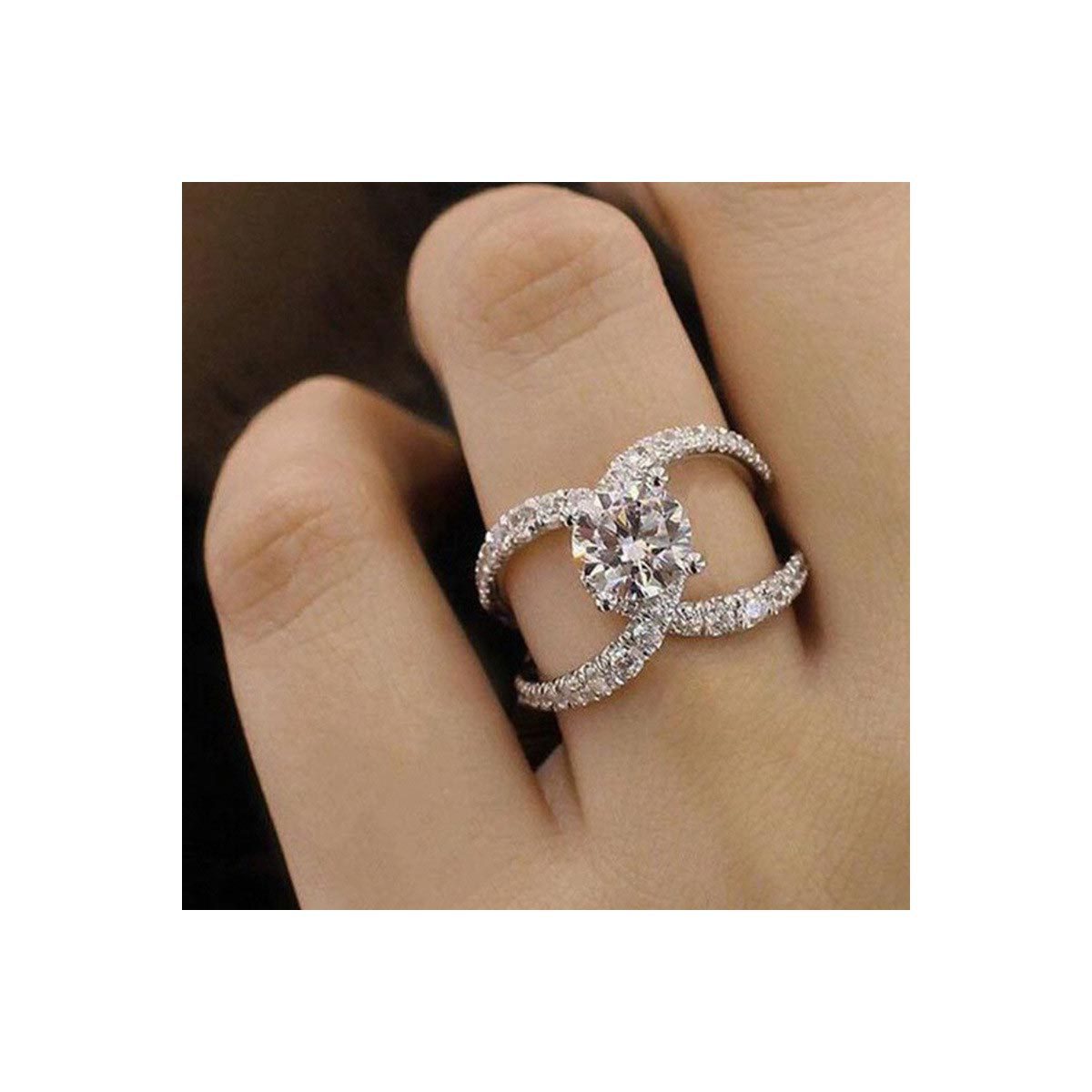 Womens Alloy Ring Gold Plated Inlay Artificial Gemstone Zircon Design Fashion Jewelry Ring Elegant Zircon Spark