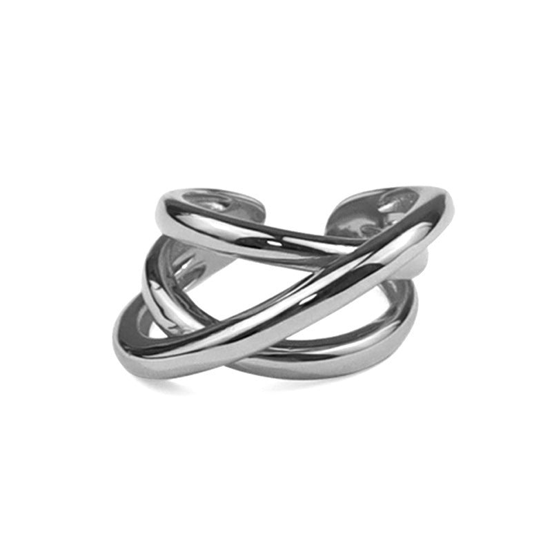 Unisex Adjustable Silver Plated Braiding Geometric Knuckle Ring Fashion Jewelry Gift For Size Adjustable Start