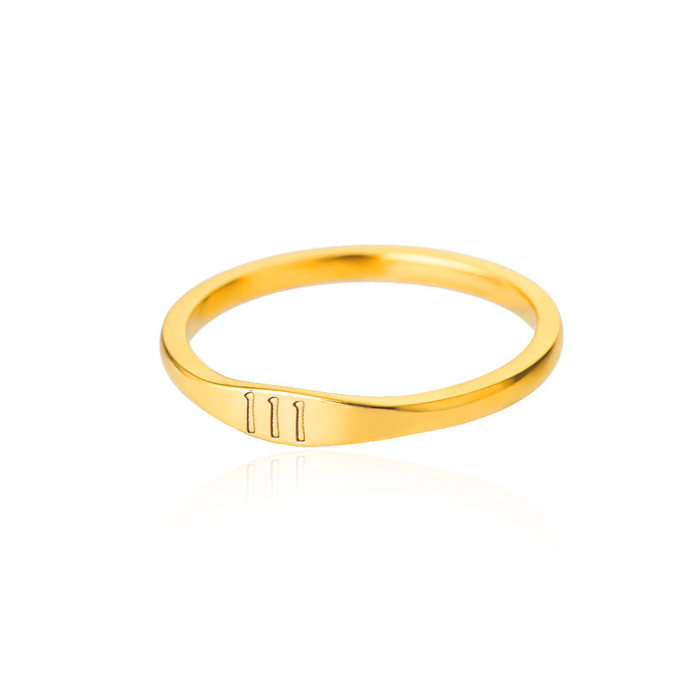 Personalized Ring Customizable Stainless Steel Band With Gold Inlay Engraving Letters Numbers Text For Modern Couples